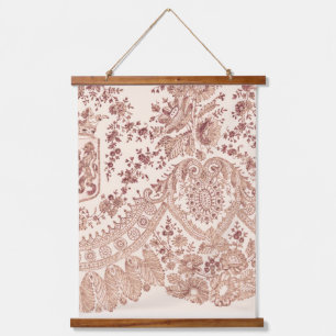 Pink Floral Lace Hanging Tapestry