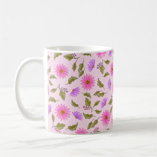 Pink Floral Lacy Daisy Coffee Mug