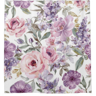 Pink Floral Lavender Rose Watercolor Purple Flower