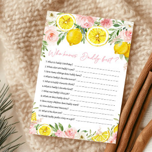 Pink Floral Lemon Who Knows Daddy Best Game