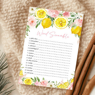 Pink Floral Lemon Word Scramble Game