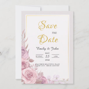 Pink floral lightly elegant  invitation