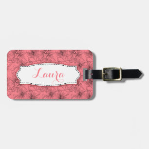 Pink floral lilly pilly nom motif étiquette bagage
