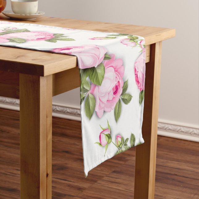  Pink Floral   Long Table Runner (In Situ)