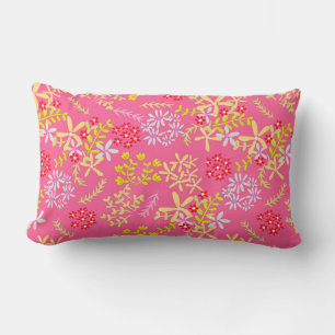 Pink Floral Lumbar Pillow