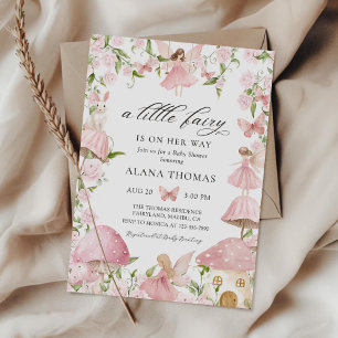 Pink Floral Magical Fairy Baby Shower Invitation