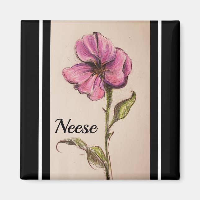 PINK FLORAL MAGNET (Front)