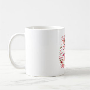 Pink Floral Mama Pig Cute Farm Animal Motherhood Coffee Mug