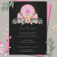Pink Floral Mandala Crystals Metaphysical Wedding