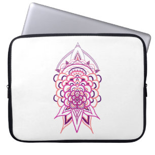 Pink Floral Mandala Laptop Sleeve Aesthetic Boho