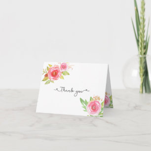 Pink Floral Mariage nuptiale Merci notes 3605