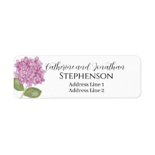Pink Floral Married Couple Return Address Labels