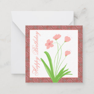 Pink Floral Mini Card