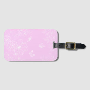 Pink Floral Minimalist Pattern Modern Abstract Luggage Tag