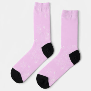 Pink Floral Minimalist Pattern Modern Abstract Socks