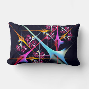Pink Floral Modern Abstract Art Color Pattern #01 Lumbar Pillow