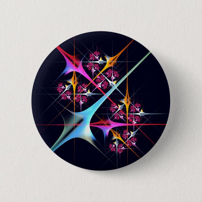 Pink Floral Modern Abstract Art Colour Pattern #01 2 Inch Round Button (Front)