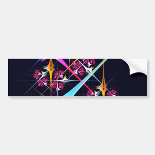 Pink Floral Modern Abstract Art Colour Pattern #01 Bumper Sticker