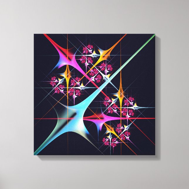 Pink Floral Modern Abstract Art Colour Pattern #01 Canvas Print (Front)