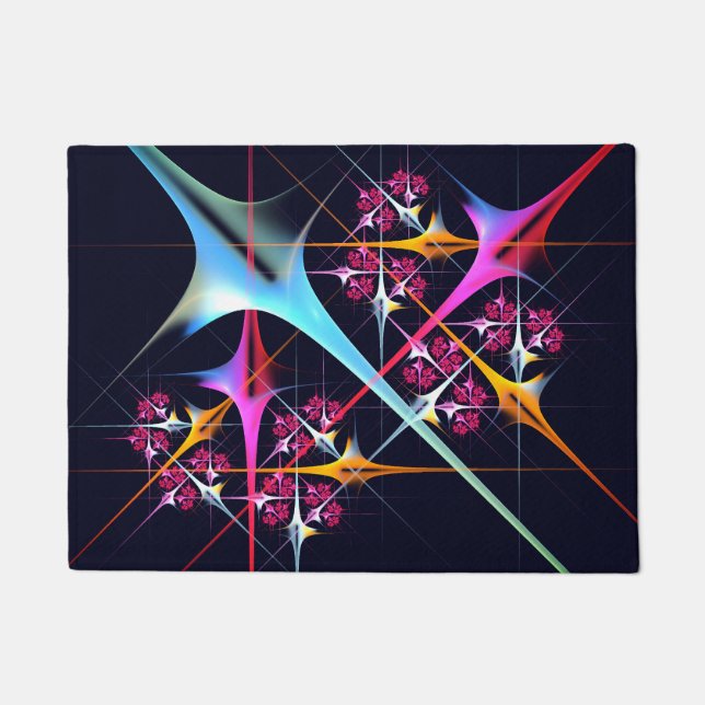 Pink Floral Modern Abstract Art Colour Pattern #01 Doormat (Front)
