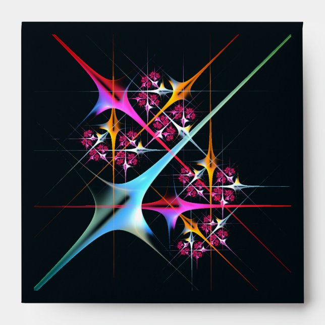 Pink Floral Modern Abstract Art Colour Pattern #01 Envelope (Front)