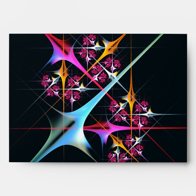 Pink Floral Modern Abstract Art Colour Pattern #01 Envelope (Front)