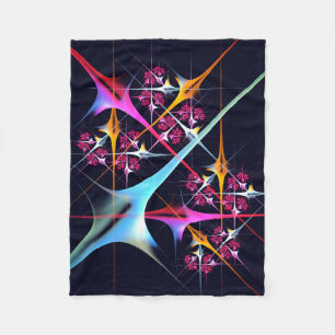 Pink Floral Modern Abstract Art Colour Pattern #01 Fleece Blanket