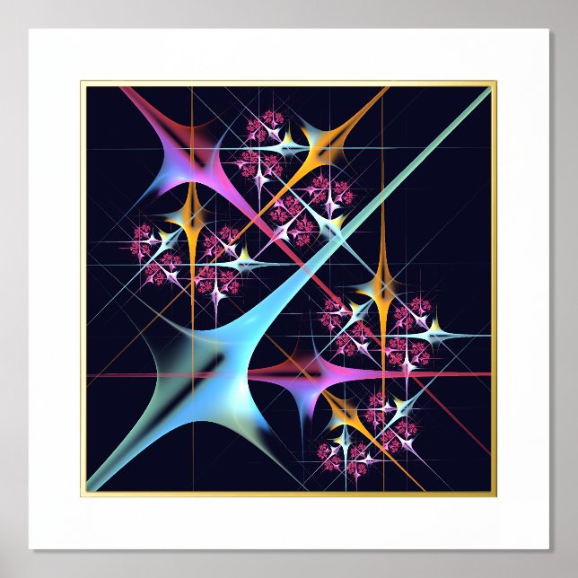Pink Floral Modern Abstract Art Colour Pattern #01 Foil Prints (Front)