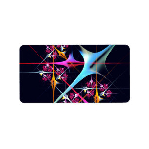 Pink Floral Modern Abstract Art Colour Pattern #01 Label