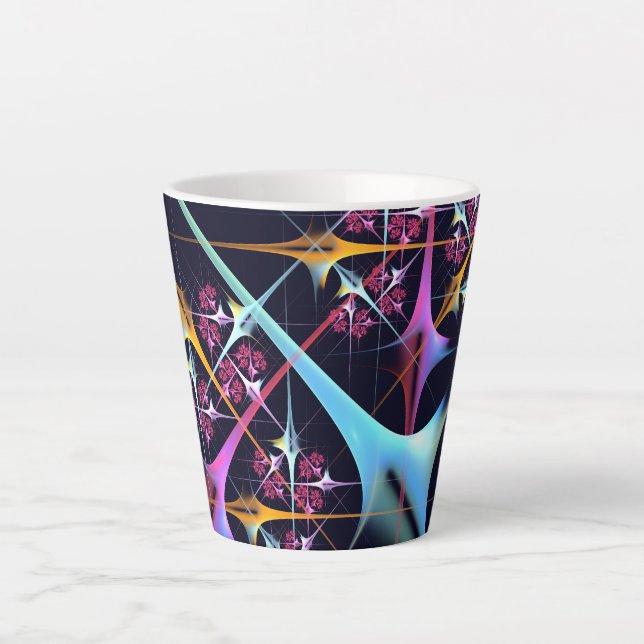 Pink Floral Modern Abstract Art Colour Pattern #01 Latte Mug (Front)