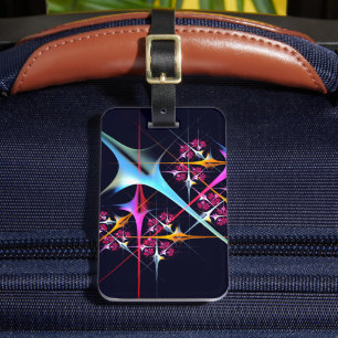 Pink Floral Modern Abstract Art Colour Pattern #01 Luggage Tag
