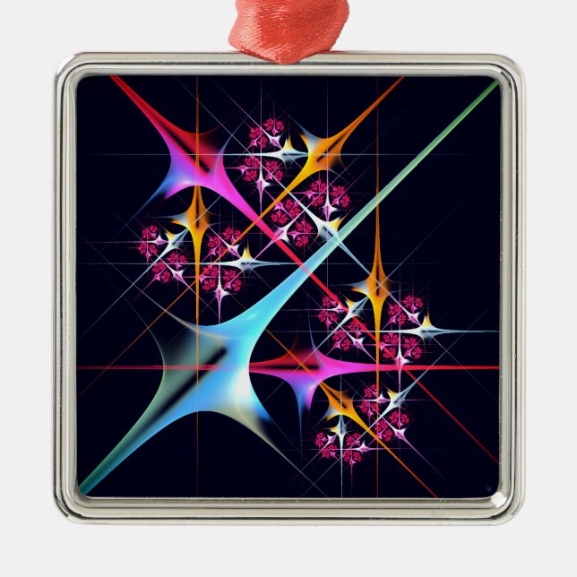 Pink Floral Modern Abstract Art Colour Pattern #01 Metal Ornament (Front)