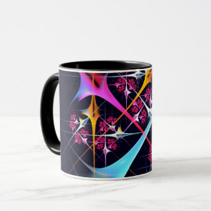 Pink Floral Modern Abstract Art Colour Pattern #01 Mug