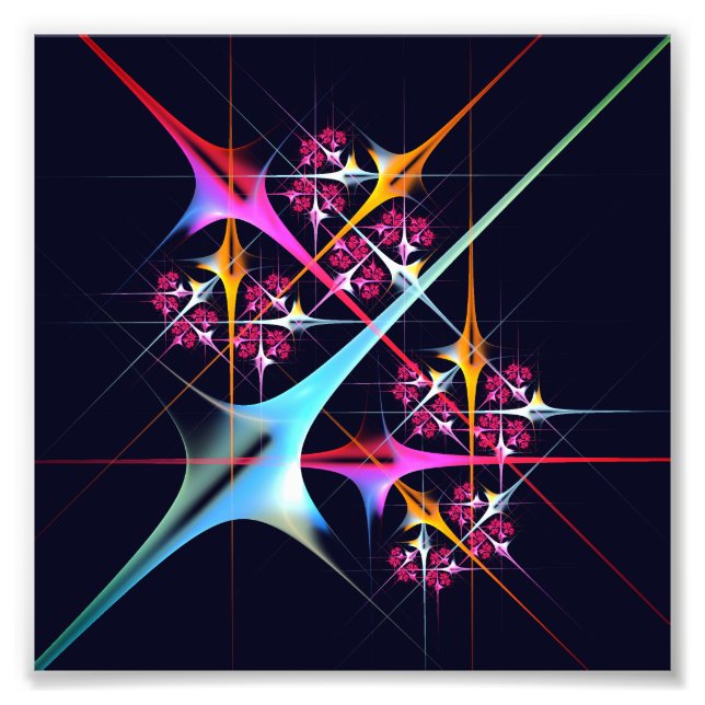 Pink Floral Modern Abstract Art Colour Pattern #01 Photo Print (Front)