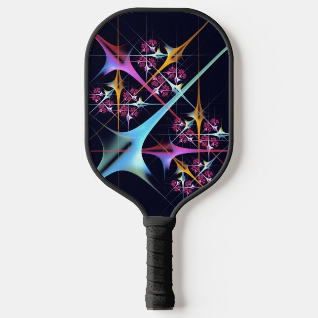 Pink Floral Modern Abstract Art Colour Pattern #01 Pickleball Paddle (Front)