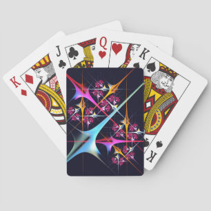 Pink Floral Modern Abstract Art Colour Pattern #01 Playing Cards