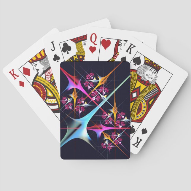 Pink Floral Modern Abstract Art Colour Pattern #01 Playing Cards (Back)