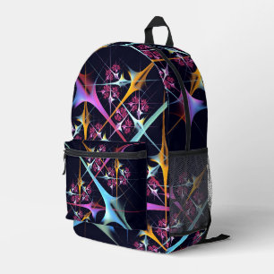 Pink Floral Modern Abstract Art Colour Pattern #01 Printed Backpack