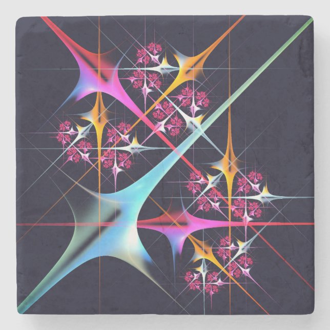 Pink Floral Modern Abstract Art Colour Pattern #01 Stone Coaster (Front)