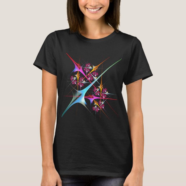Pink Floral Modern Abstract Art Colour Pattern #01 T-Shirt (Front)
