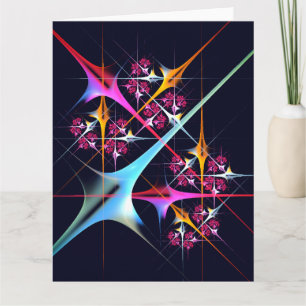 Pink Floral Modern Abstract Art Colour Pattern #01 Thank You Card