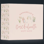 Pink floral modern pink girly bachelorette party binder<br><div class="desc">Chic elegant pink girly champagne floral wildflower modern bachelorette party water bottle design</div>