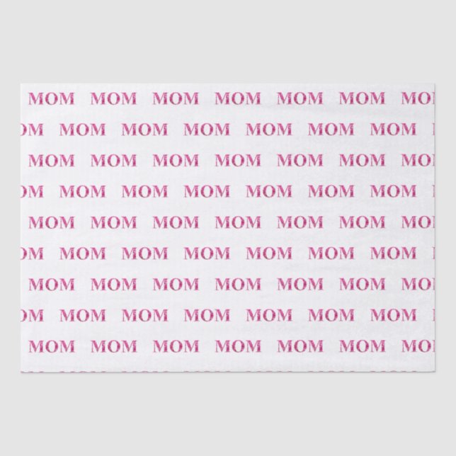 Pink Floral MOM Lettering Pattern Tissue Paper (Front)