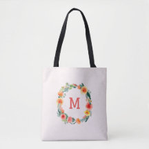 Pink Floral Monogram