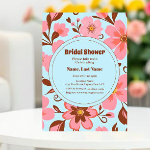Pink Floral Mood – Pastel Vibes-Retro Flowers Invitation