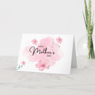 Pink Floral Mother's Day Holiday Card