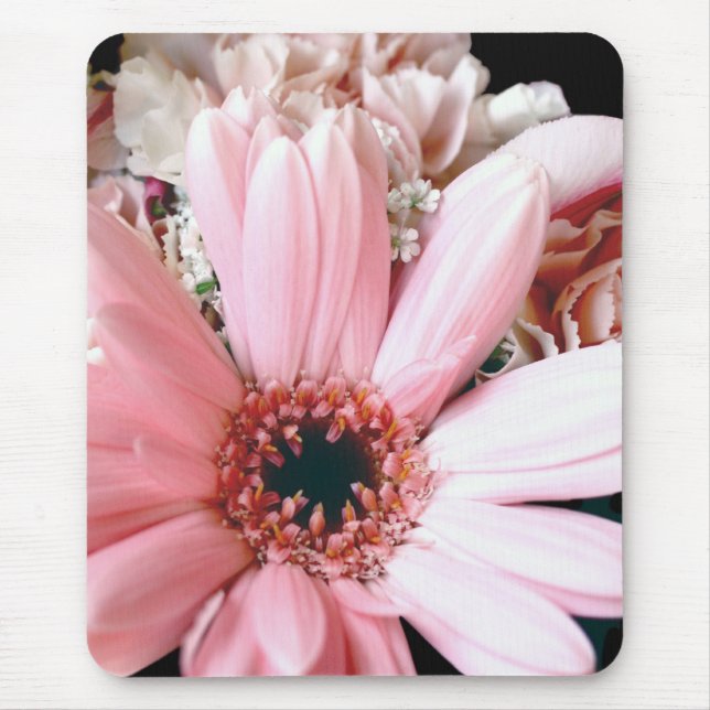 Pink Floral Mouse Pad (Front)