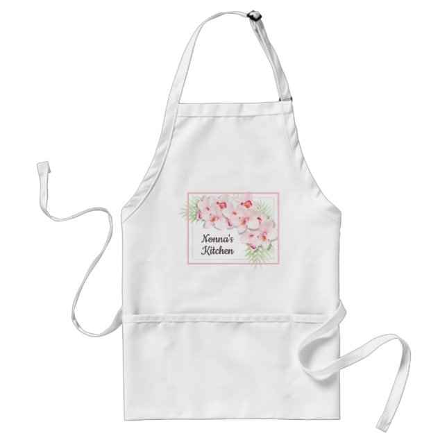 Pink Floral Nonna’s Kitchen Standard Apron (Front)