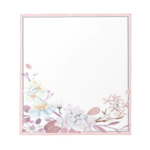 Pink floral notepad