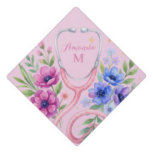 Pink Floral Nurse Graduation